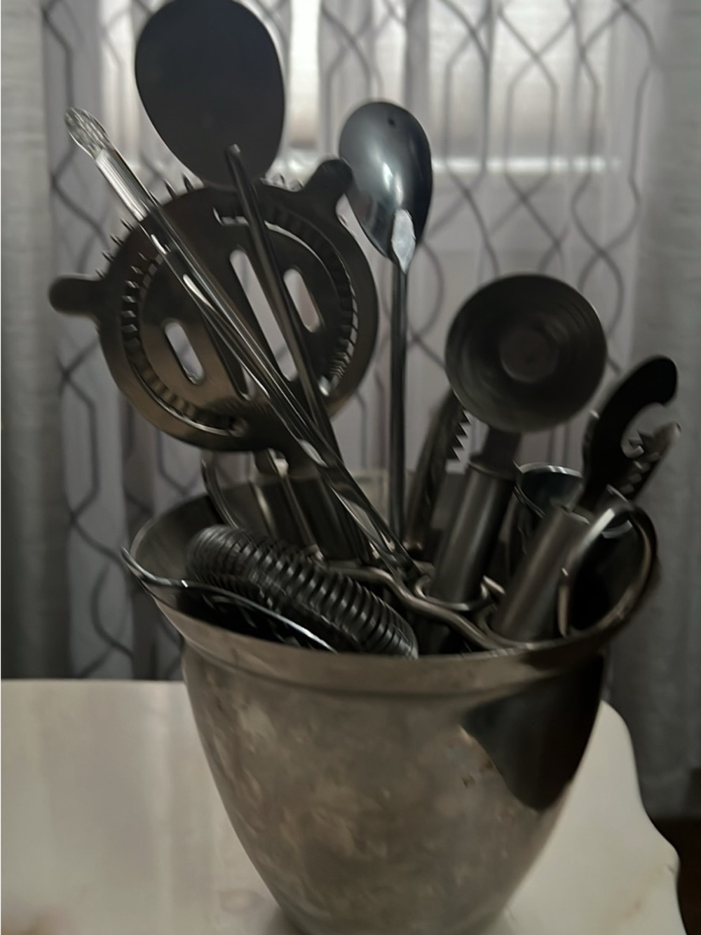 Vintage Black Stainless Steel bartending Set - All-Purpose Bar Tool Collection